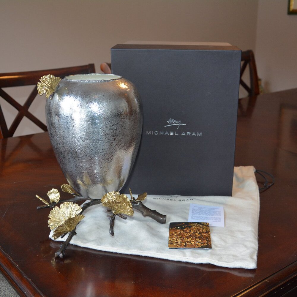 Michael Aram Butterfly Ginkgo Footed Vase